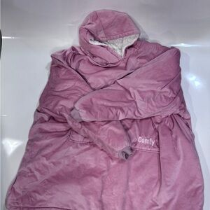 The Comfy Oversized O/S Pink Hooded Velour Fleece Sleepwear